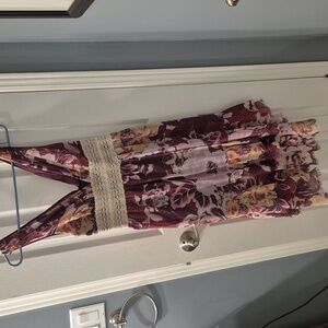 Free People Floral Purple hi Lo Dress size S